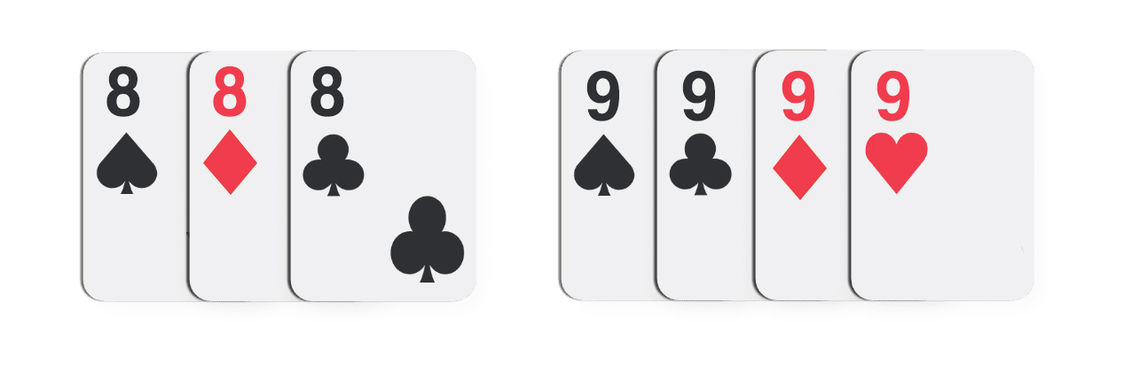 Set without Joker in rummy